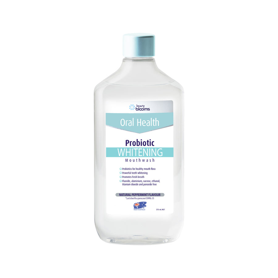 H.Blooms Oral Health Probiotic Mouthwash Whitening Peppermint 375ml