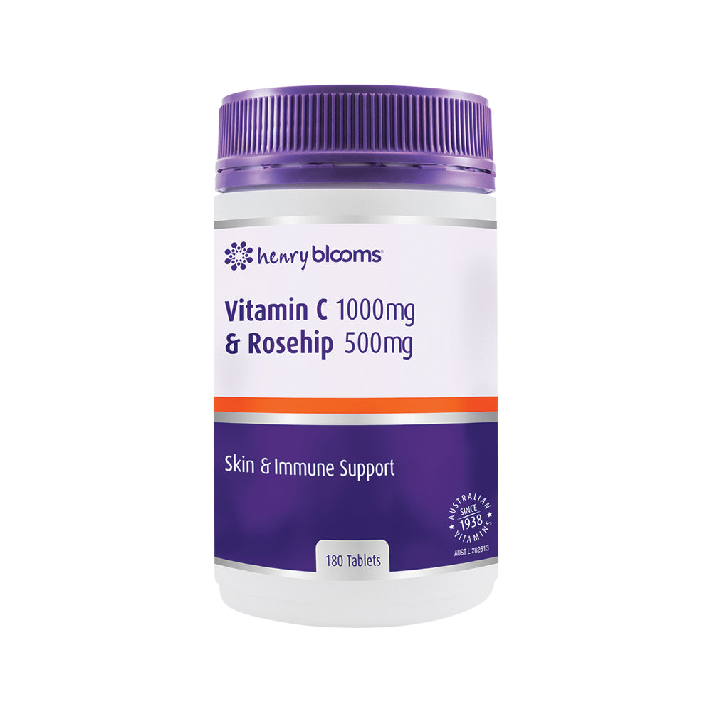 Henry Blooms Vitamin C 1000mg and Rosehip 500mg 180 Tablets