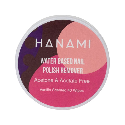 Hanami Nail Polish Remover Water Based Wipes Vanilla x 40 Pack