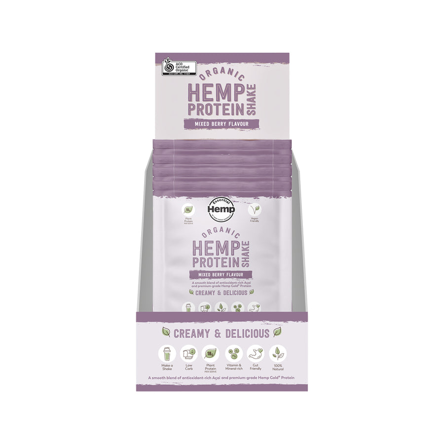 Essential Hemp Organic Hemp Protein Shake Mixed Berry Flavour 35g 7 Display
