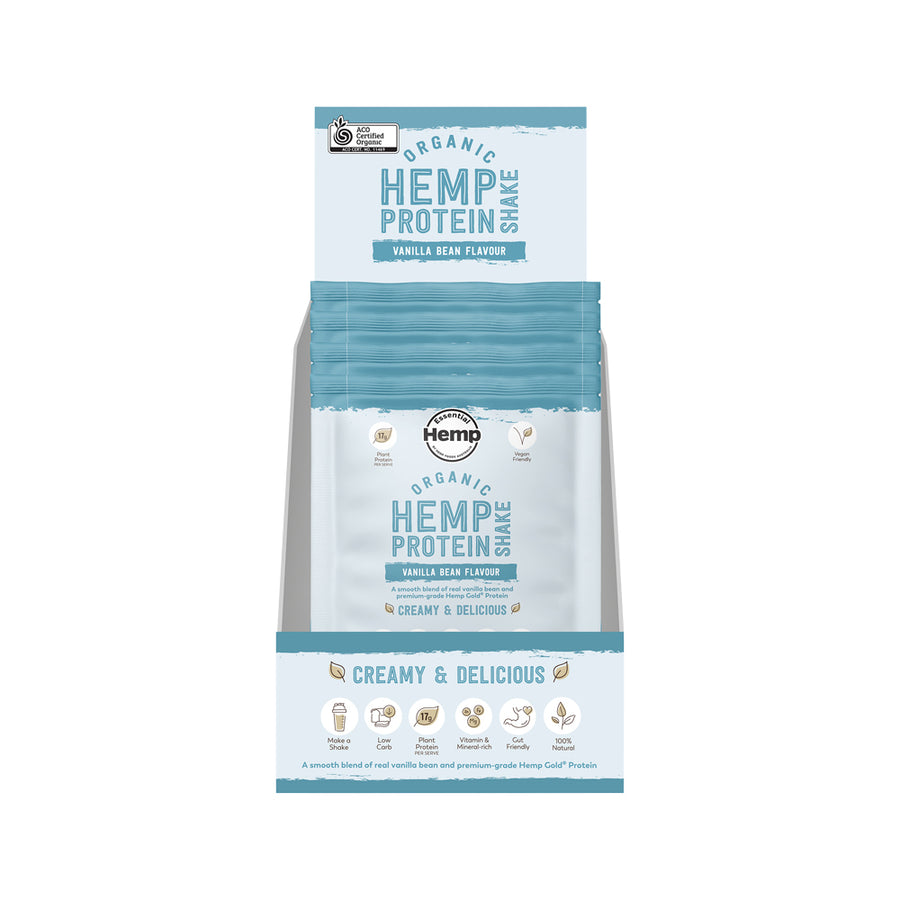 Hemp Foods Aust Org Hemp Protein Shake Vanilla 35g x 7 Display