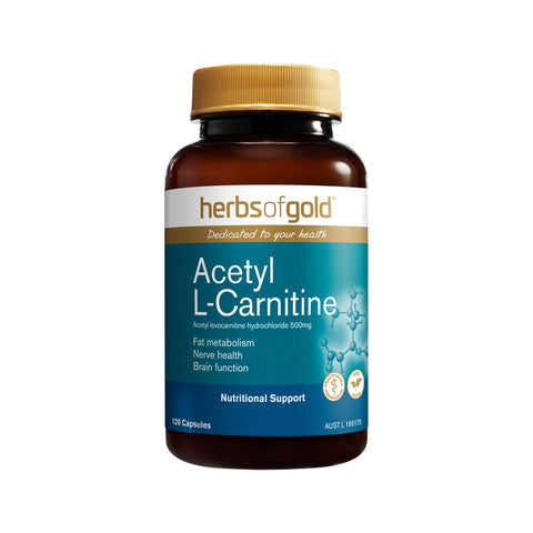Herbs of Gold Acetyl L Carnitine Nutritional Suppor 120 Capsules
