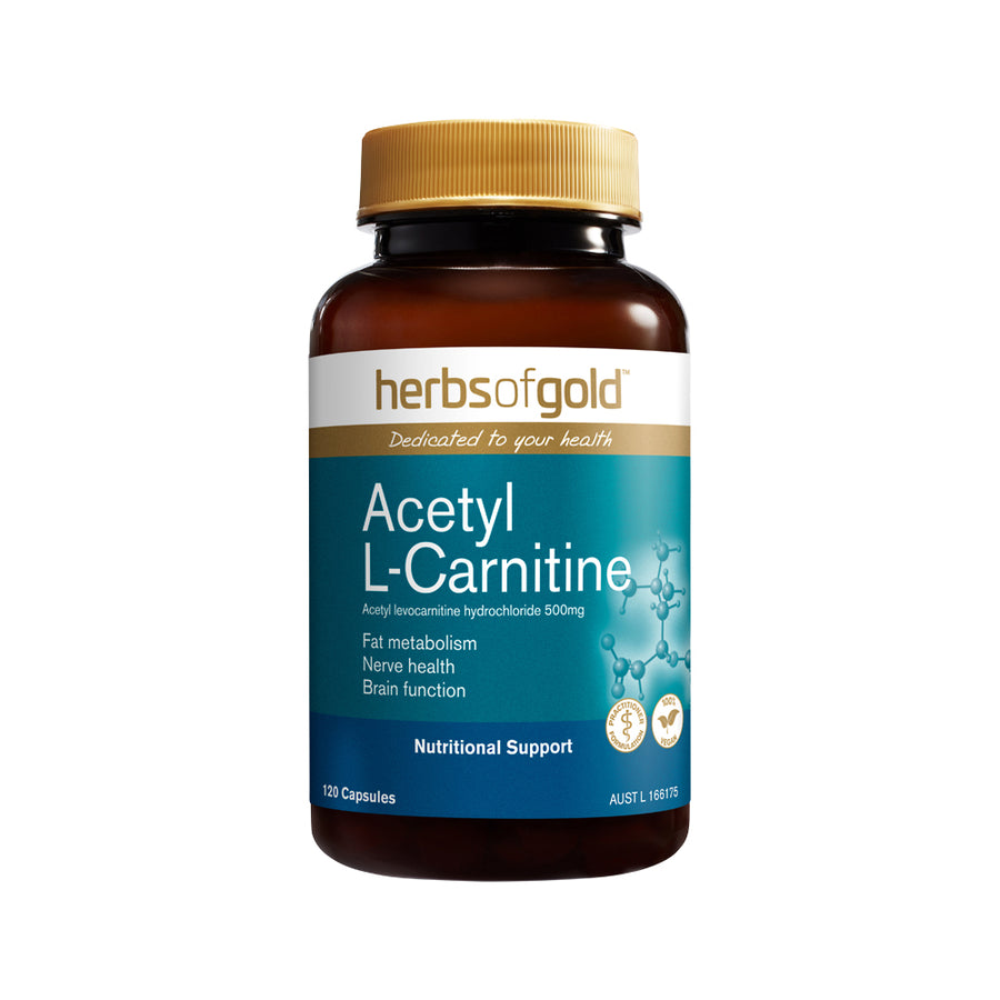 Herbs of Gold Acetyl L Carnitine Nutritional Suppor 120 Capsules