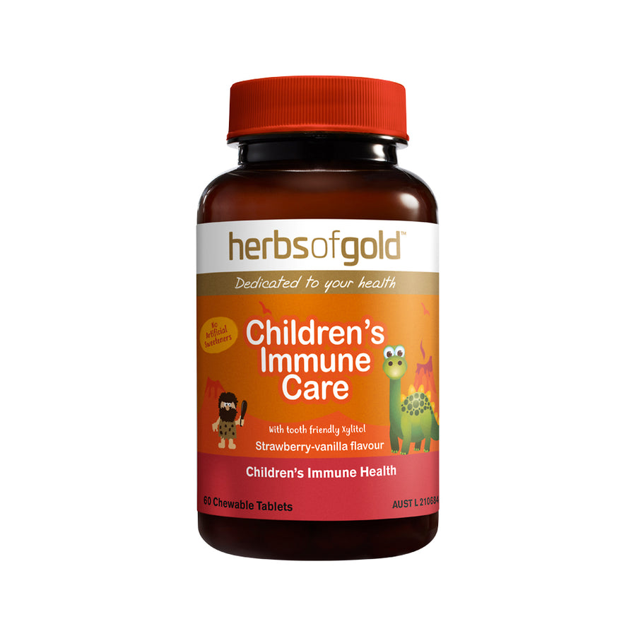 Herbs of Gold Children's Immune Care Strawberry Vanilla Flavour Chewable 60 Tablets