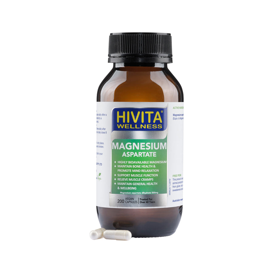 Hivita Wellness Magnesium Aspartate 200 Vegan Capsules