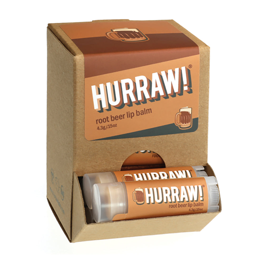 Hurraw! Org Lip Balm Root Beer 4.8g x 24 Display