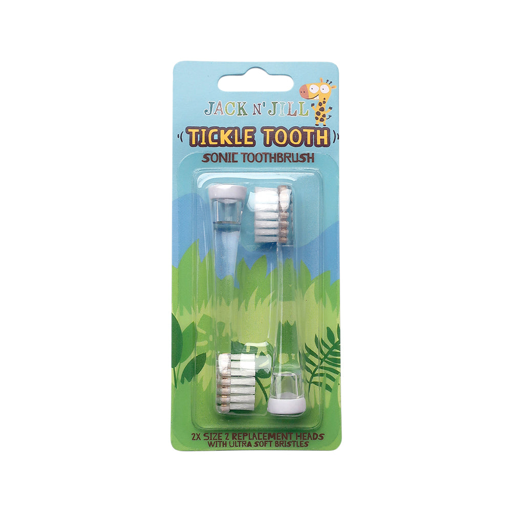 Jack N' Jill Toothbrush Sonic Tickle Tooth Replace Heads 2Pk
