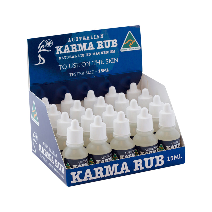 Australian Karma Rub Natural Liquid Magnesium 15ml 20 Display