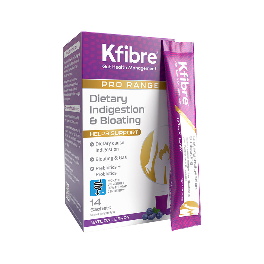 Kfibre Pro Dietary Indigestion and Bloating Berry Sachets 4g x 14 Pack