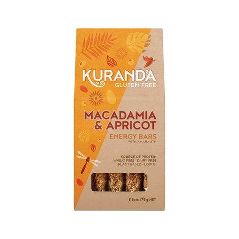 Kuranda Wholefoods Gluten Free Energy Bars Macadamia & Apricot 35g x 5 Pack