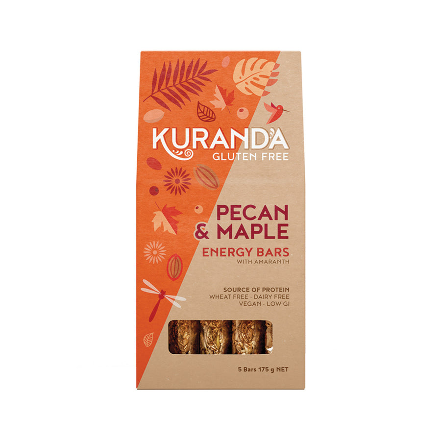 Kuranda Wholefoods Gluten Free Energy Bars Pecan & Maple 35g x 5 Pack