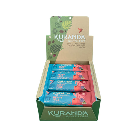 Kuranda Wholefoods Gluten Free Protein Bars Berry Nice 50g 16 Display