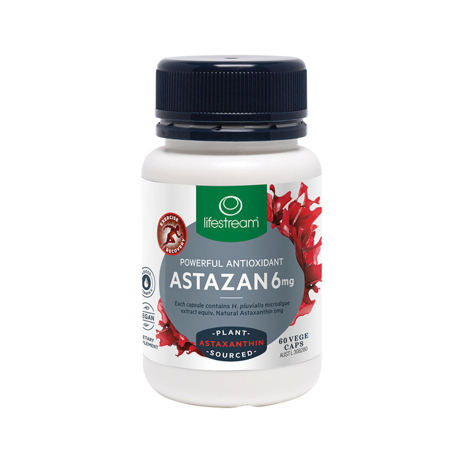 Lifestream Astazan Powerful Antioxidant Plant Sourced Astaxanthin 6mg 60 Vegan Capsules