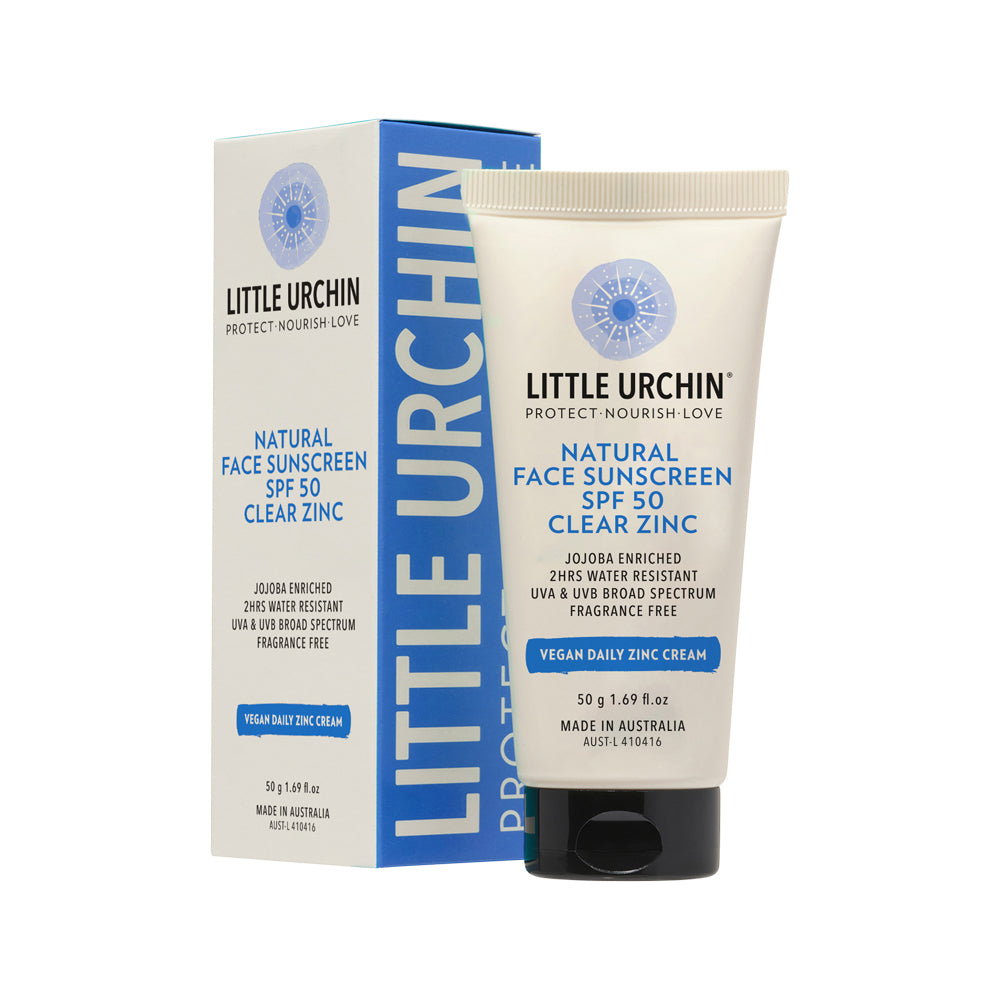 Little Urchin Natural Sunscreen Zinc Clear Face SPF 50 50g