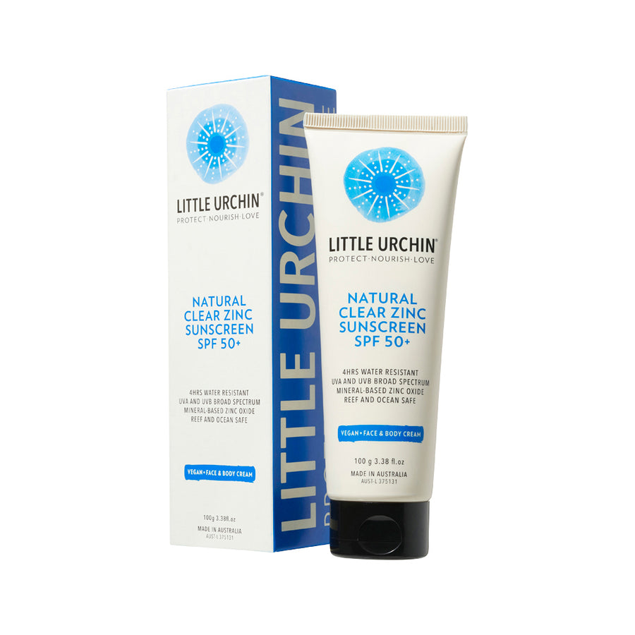 Little Urchin Natural Sunscreen Zinc Clear SPF 50 Plus 100g
