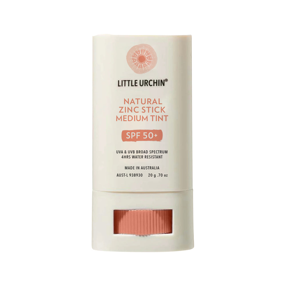 Little Urchin Natural Sunscreen Zinc Stick Medium Tint SPF 50 Plus 20g