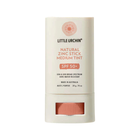 Little Urchin Natural Sunscreen Zinc Stick Medium Tint SPF 50 Plus 20g