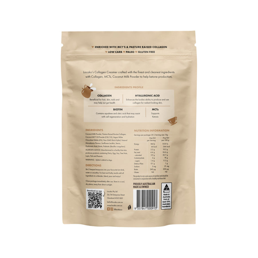 Locako Collagen Creamer Performance (Macadamia White Choc) 300g