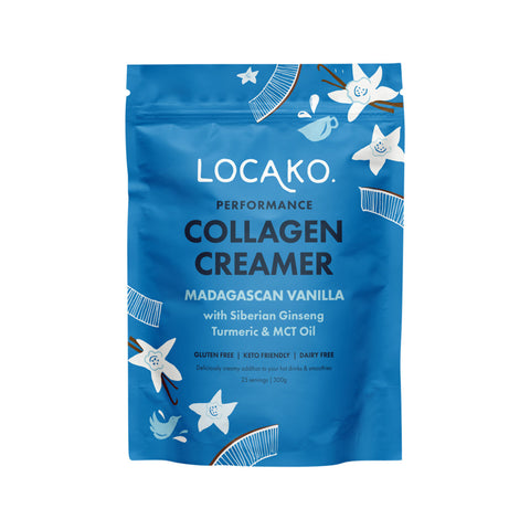 Locako Performance Collagen Creamer Madagascan Vanilla with Siberian Ginseng Turmeric and MCT Oil 300g