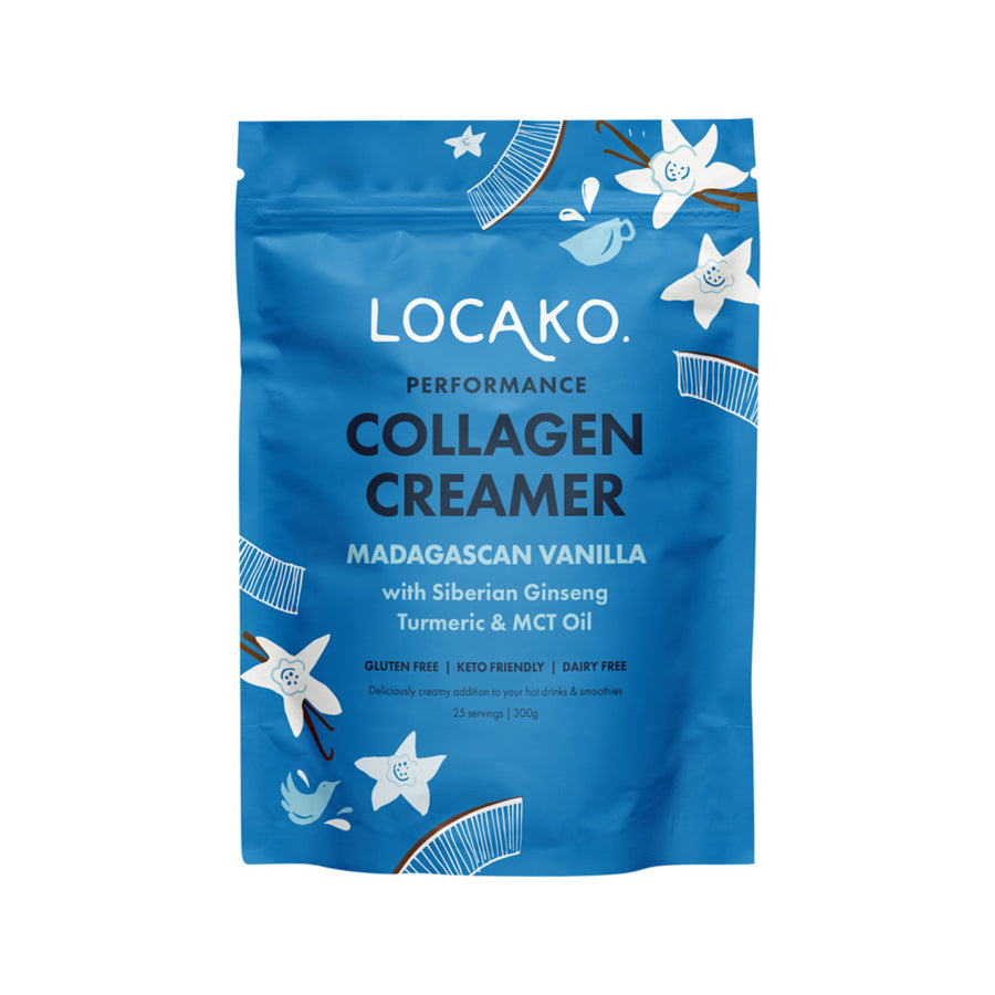 Locako Performance Collagen Creamer Madagascan Vanilla with Siberian Ginseng Turmeric and MCT Oil 300g