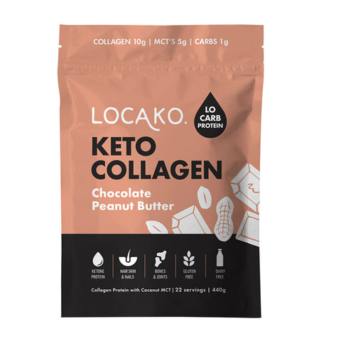 Locako Keto Collagen Chocolate Peanut Butter (Collagen Protein with Coconut MCT) 440g