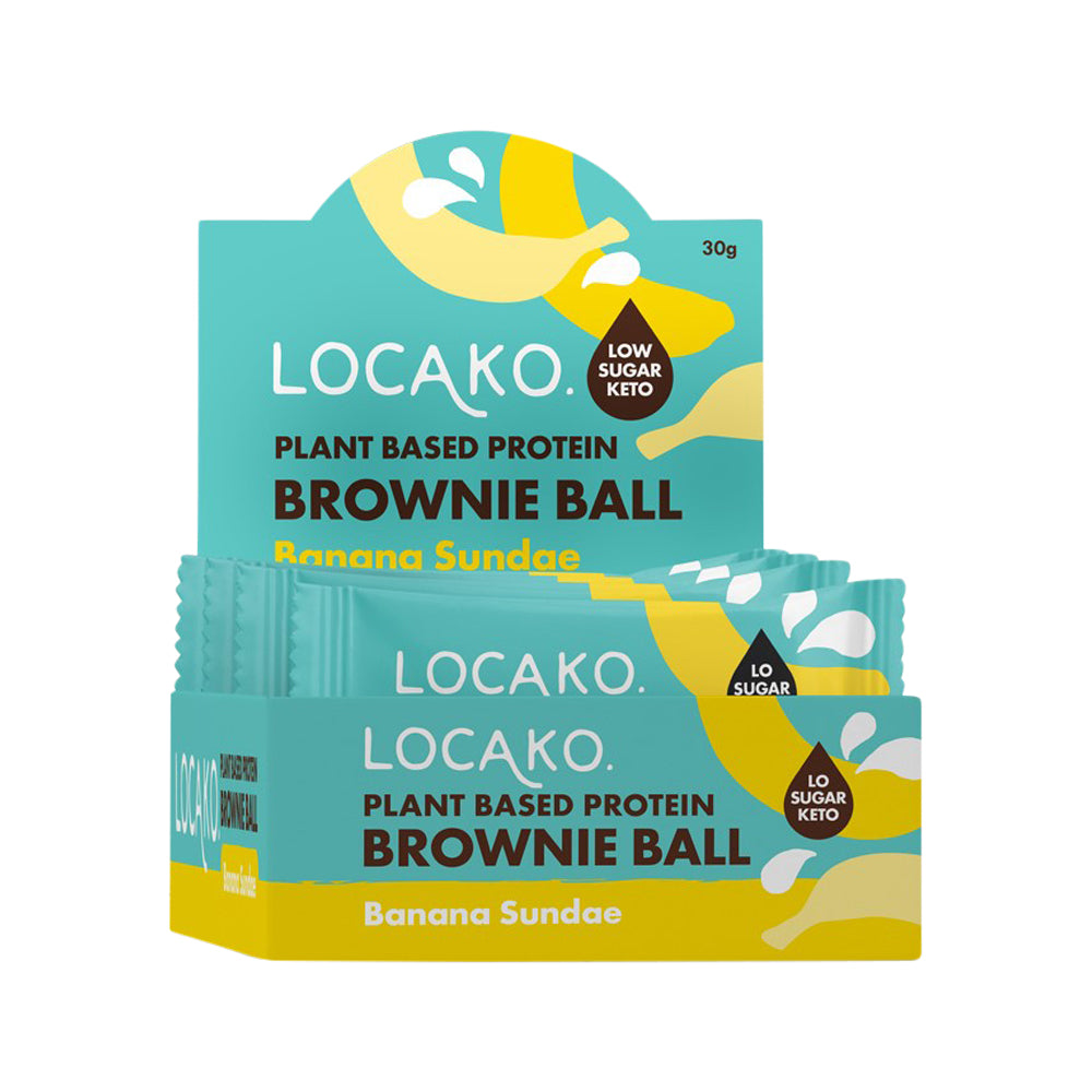 Locako Brownie Ball Plant Based Prot Banana Sundae 30g x 10 Disp