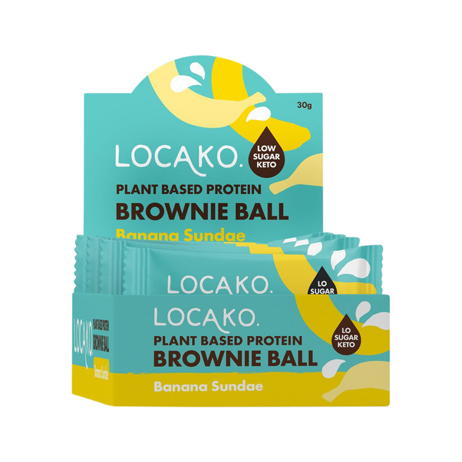 Locako Plant Based Protein Brownie Ball Banana Sundae 30g