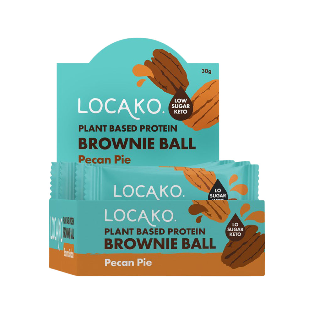 Locako Brownie Ball Plant Based Prot Pecan Pie 30g x 10 Disp
