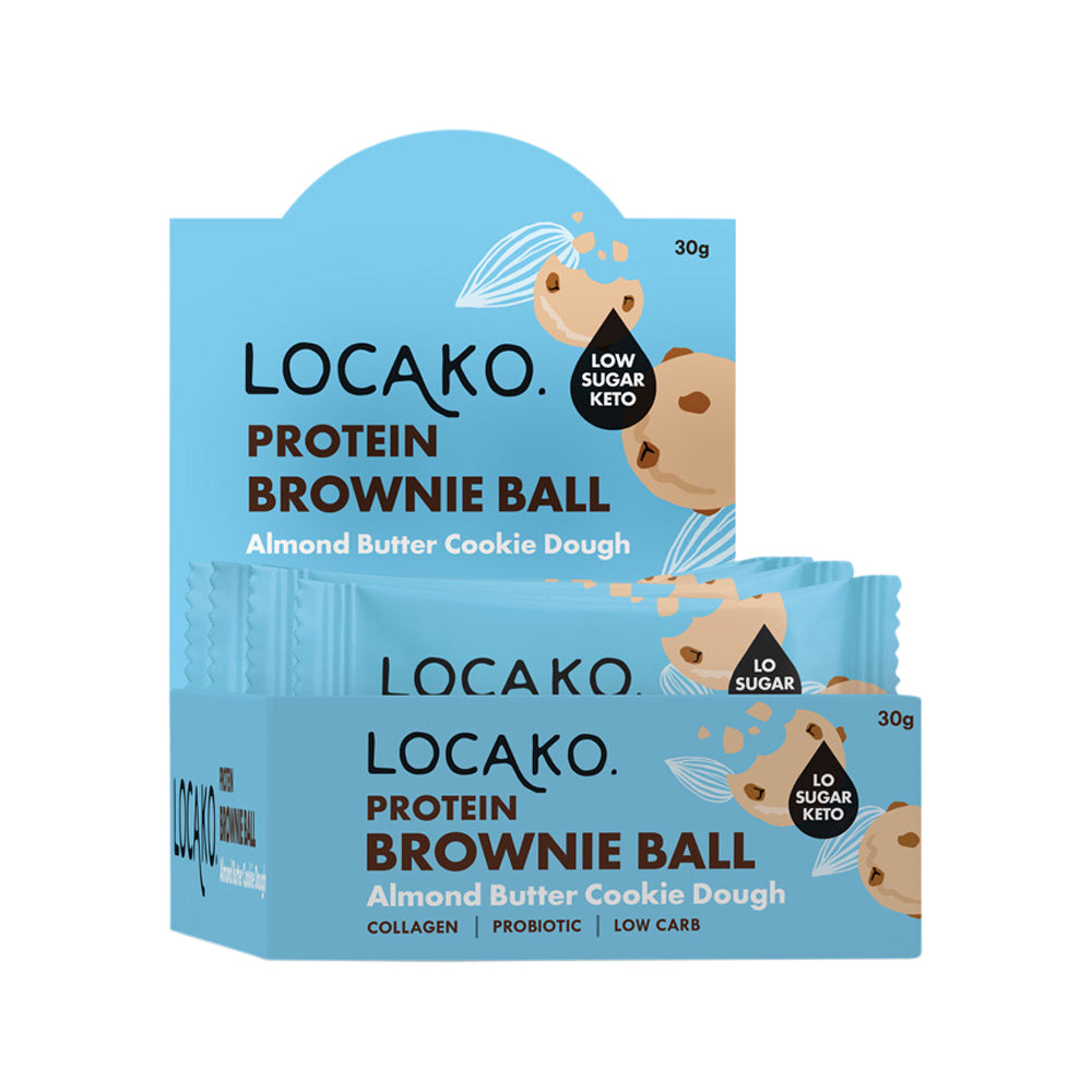 Locako Brownie Ball Prot Almond Butter Cookie Dough 30g x 10 Disp