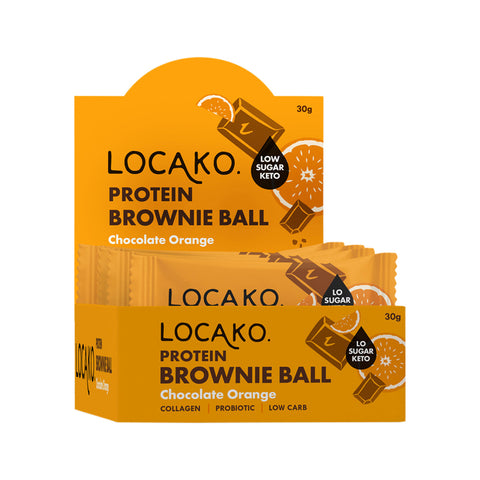 Locako Brownie Ball Prot Chocolate Orange 30g x 10 Disp