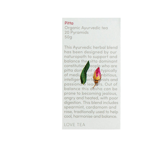 Love Tea Pitta Organic Ayurvedic Tea 50g x 20 Pyramids