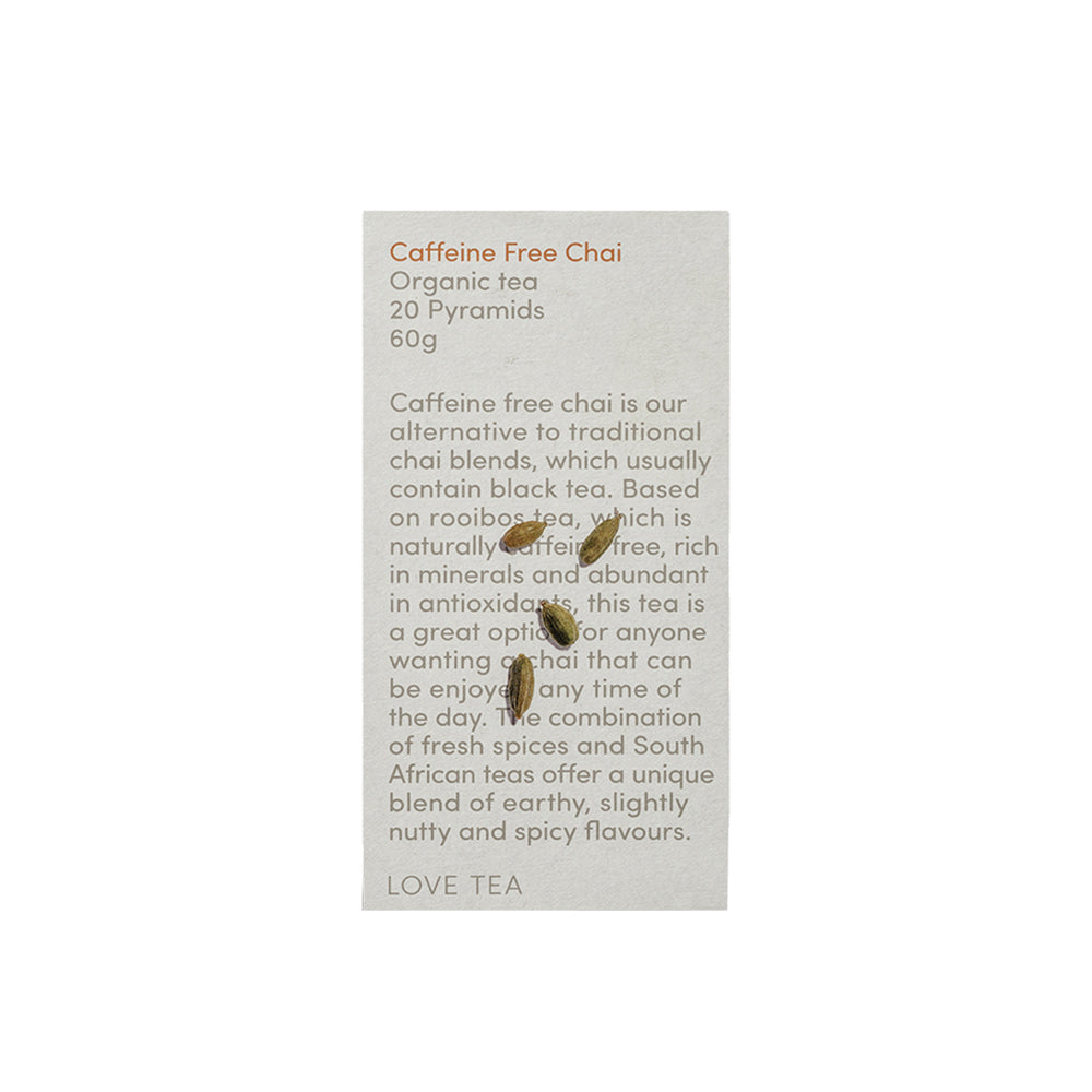 Love Tea Organic Caffeine Free Chai x 20 Pyramids