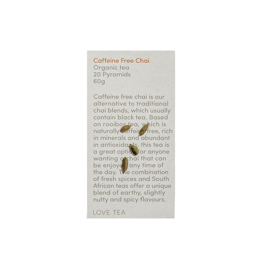 Love Tea Organic Caffeine Free Chai x 20 Pyramids