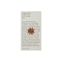Love Tea Original Chai Organic Tea 20 Pyramids 60g