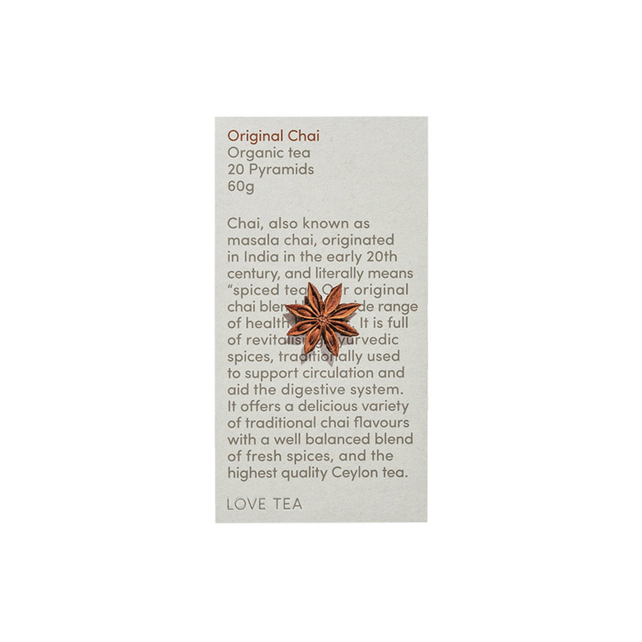 Love Tea Original Chai Organic Tea 20 Pyramids 60g