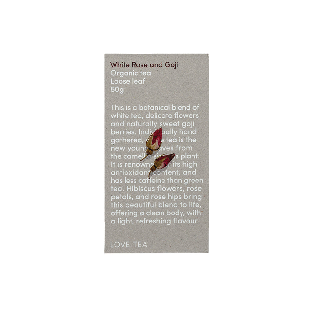 Love Tea Organic White Rose and Goji Loose Leaf 50g