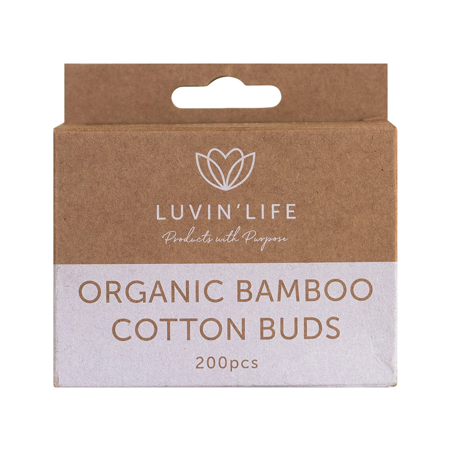 Luvin Life Organic Bamboo Cotton Buds White 200 Pieces