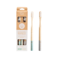 Luvin Life Toothbrush Bamboo Adult Soft (2 Col) Sage & Mist x 2 Pack