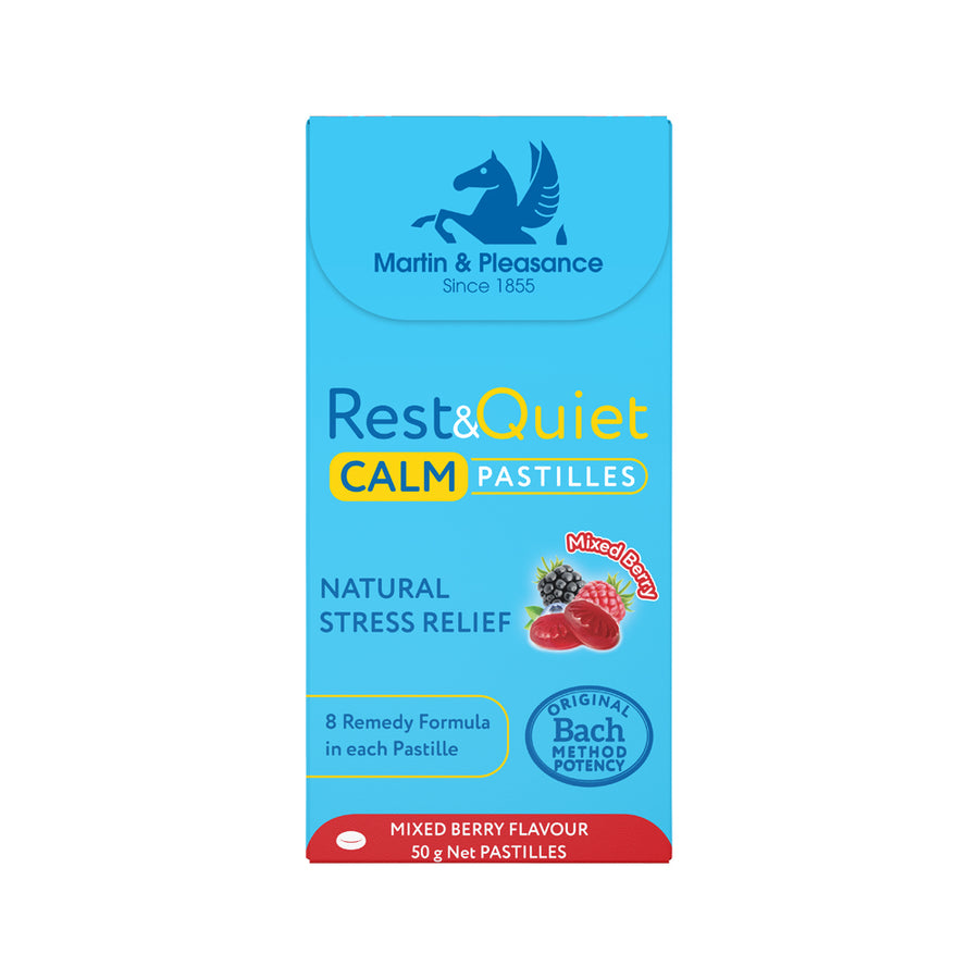 Martin & Pleasance Rest and Quiet Calm Pastilles Natural Stress Relief Mixed Berry Flavour 50g