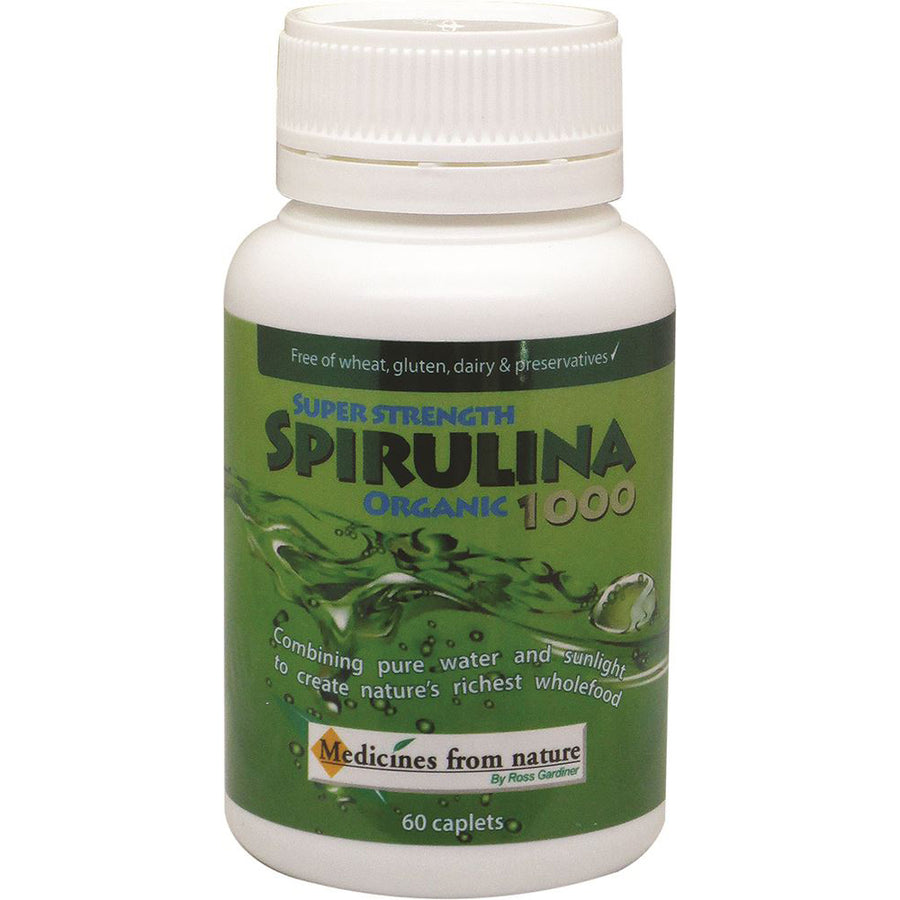 Medicines From Nature Organic Super Strength Spirulina 1000 60 Caplets