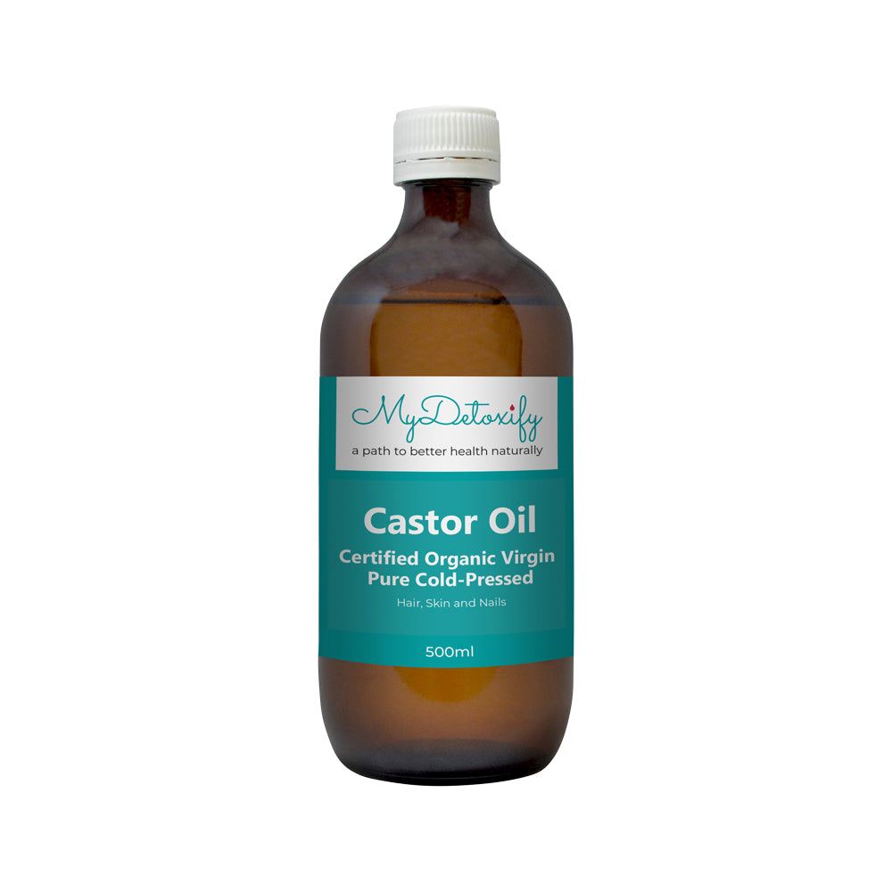 MyDetoxify Certified Organic Virgin Pure Cold-Pressed Castor Oil 500mL