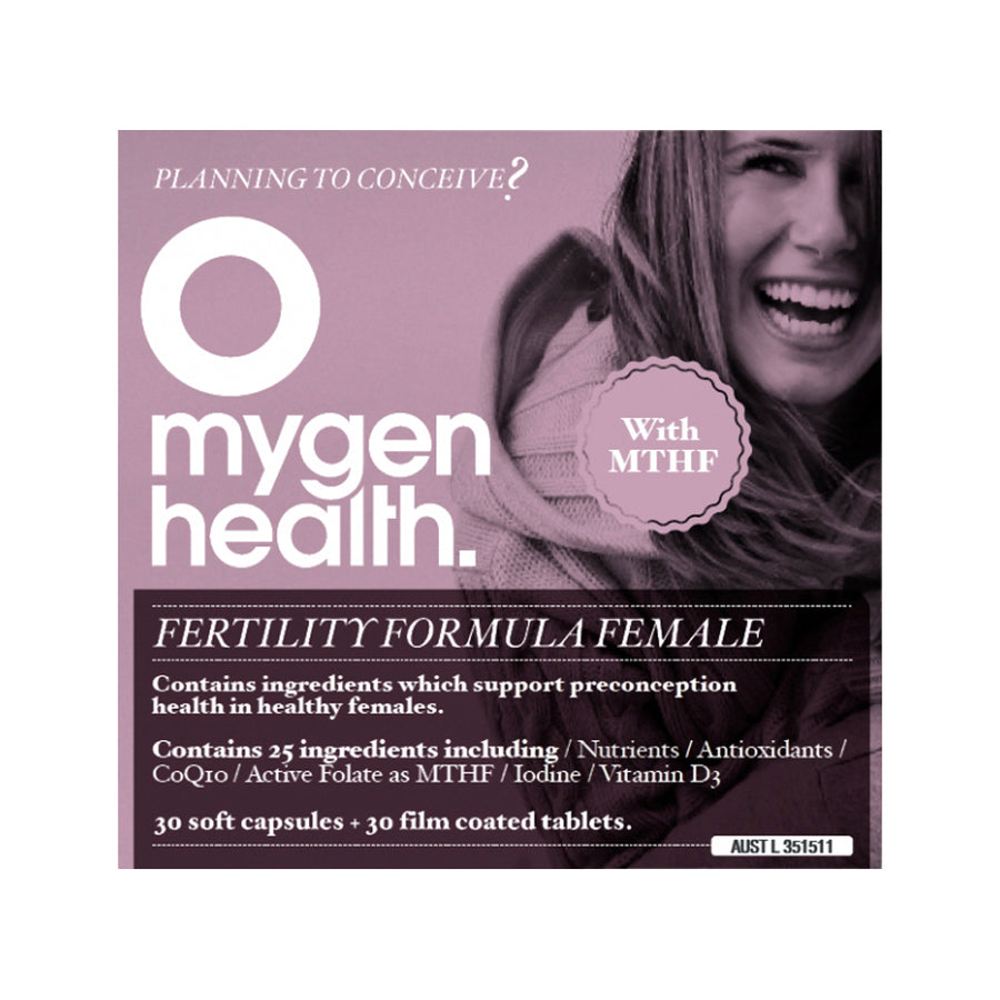 Mygen Health Fertility Formula Female 30 Soft Capsules and 30 Film Coated Tablets
