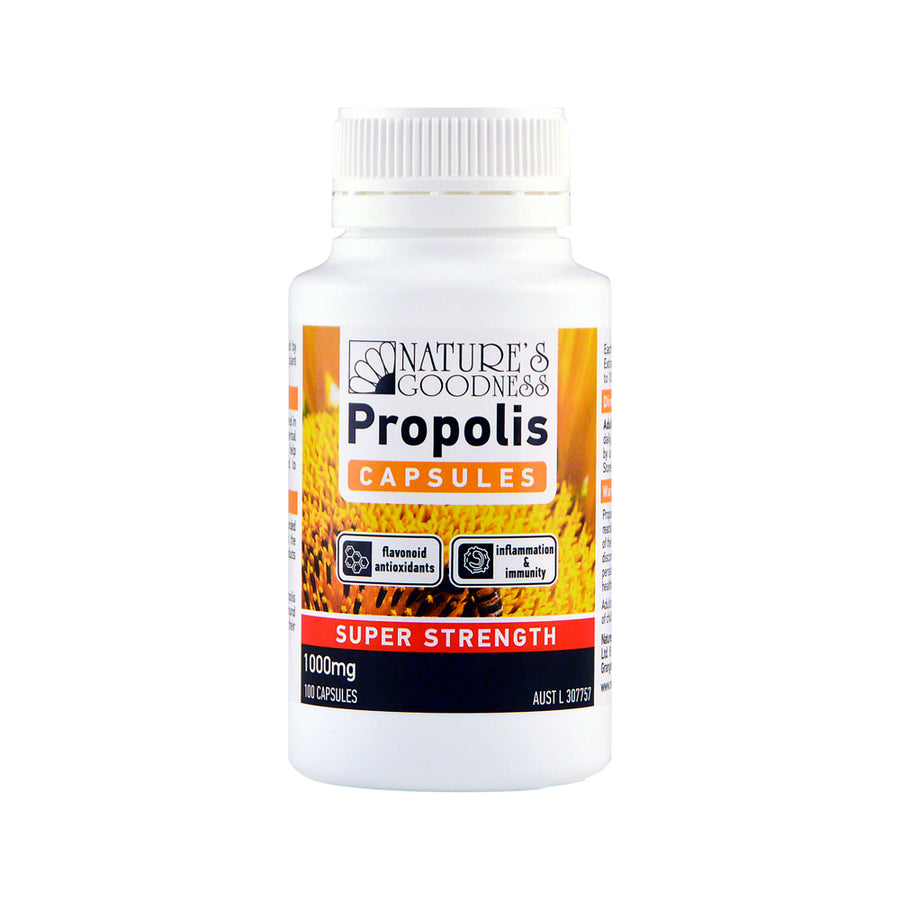 Nat Goodness Propolis Capsules Super Strength 1000mg 100c