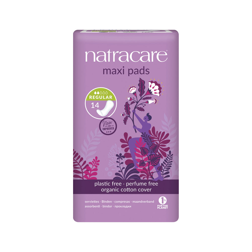 Natracare Pads w Org Cotton Cover Maxi Regular x 14 Pack