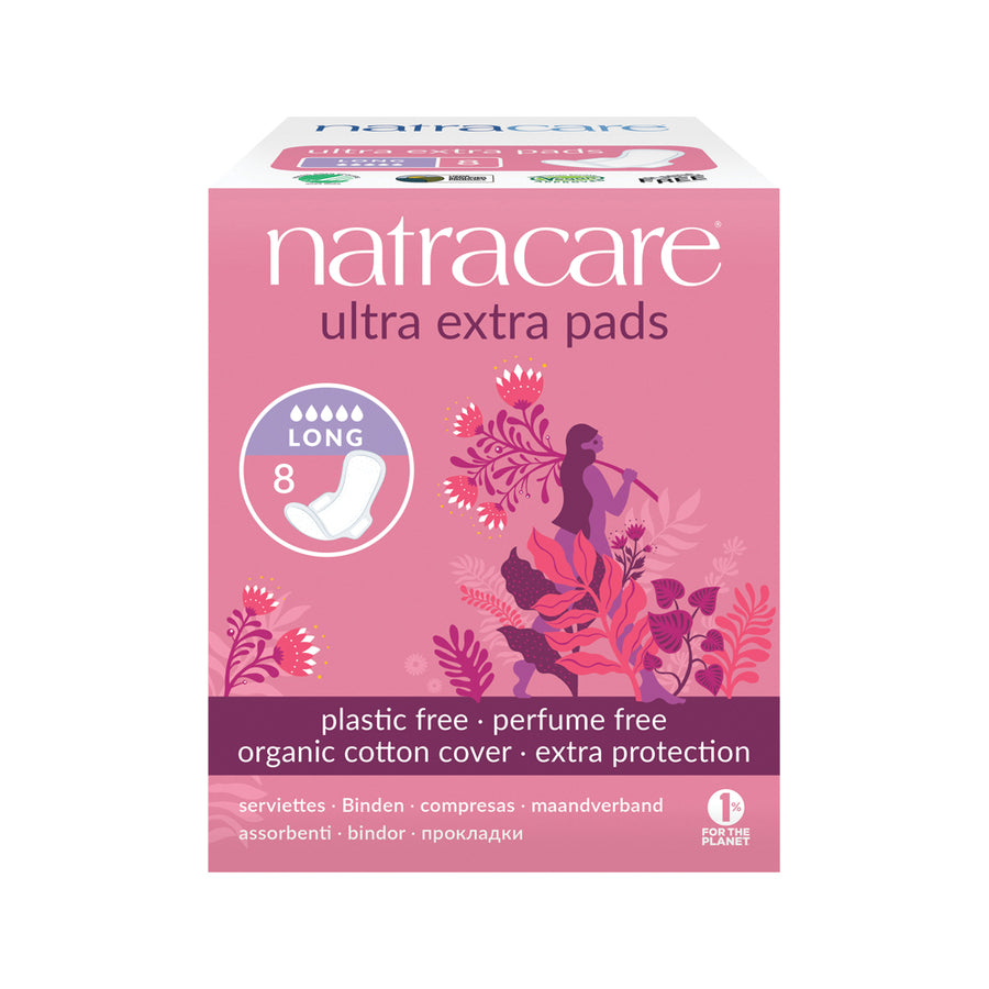 Natracare Ultra Extra Pads Organic Cotton Cover 8 Packs