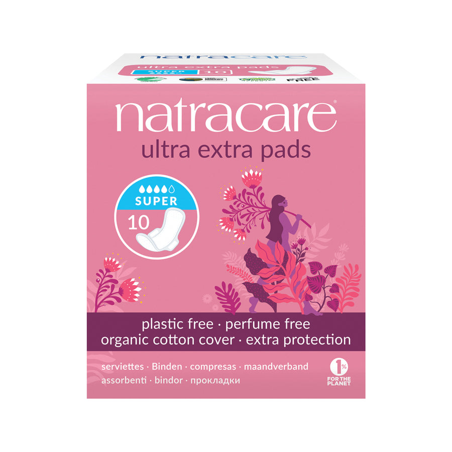 Natracare Pads w Org Cotton Cover Ultra Extra Super x 10 Pack