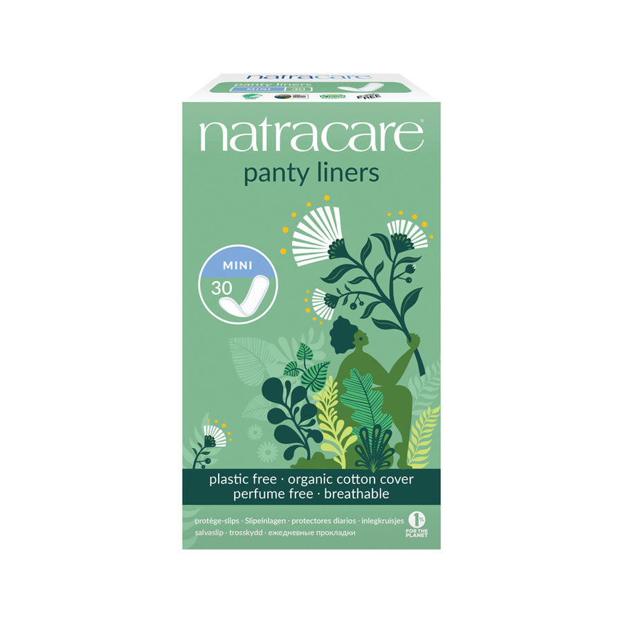 Natracare Panty Liners w Org Cotton Cover Mini x 30 Pack