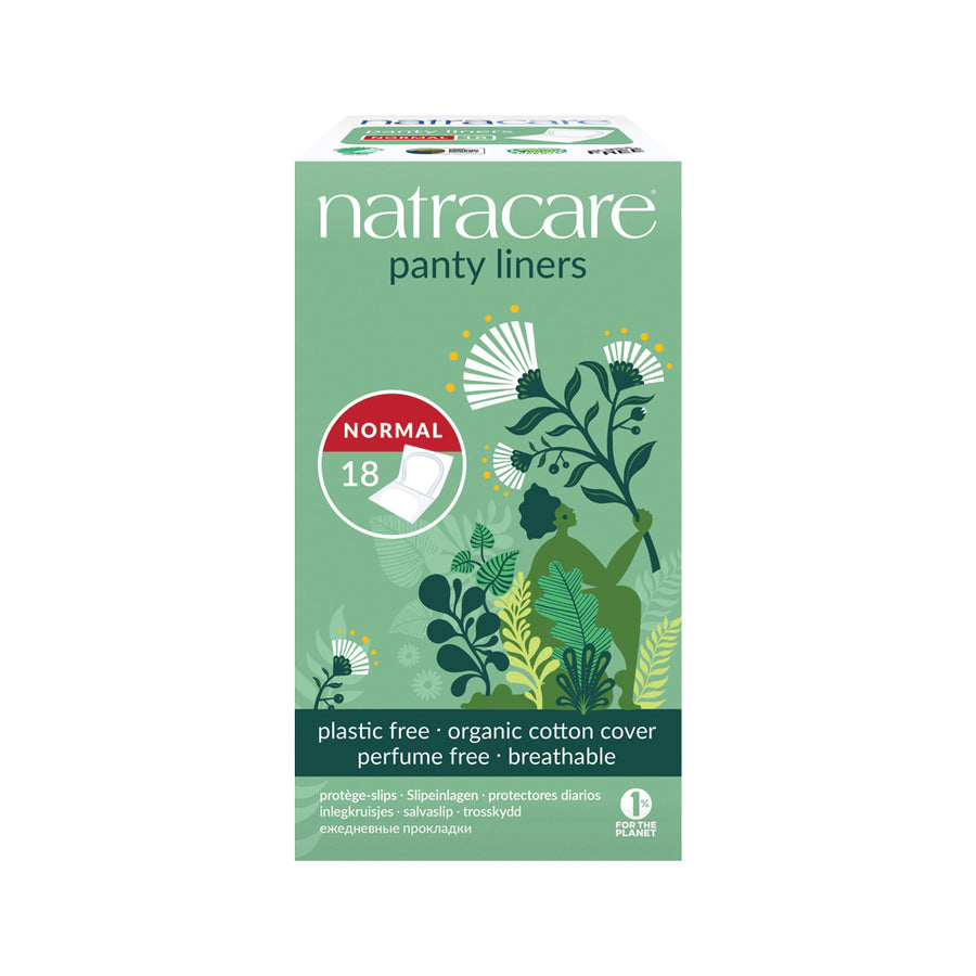 Natracare Panty Liners w Org Cotton Cover Normal x 18 Pack