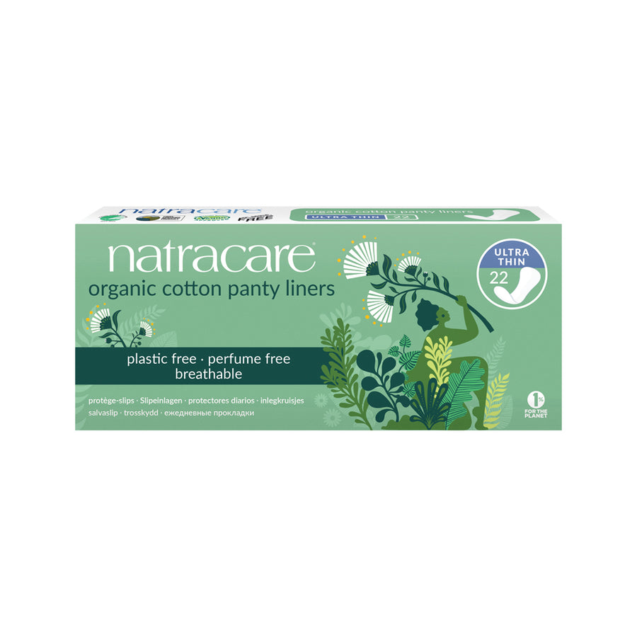 Natracare Panty Liners w Org Cotton Cover Ultra Thin x 22 Pack