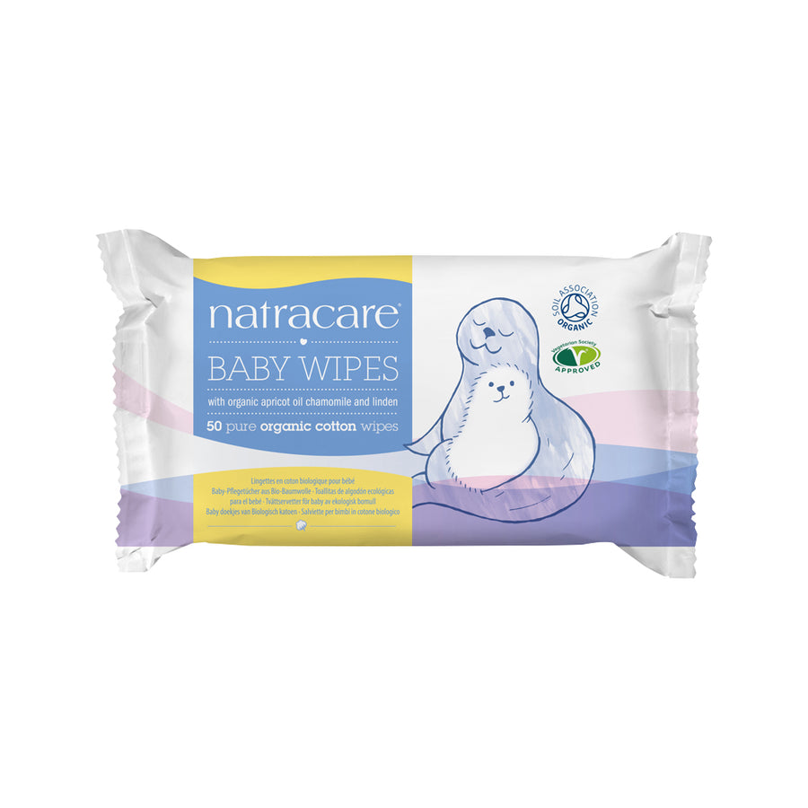 Natracare Wipes Baby w Organic Cotton x 50 Pack